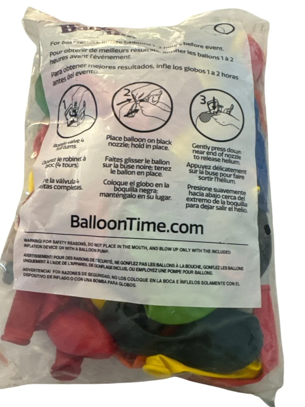 NEW BalloonTime Assorted Color Party Balloons - 25 Pack